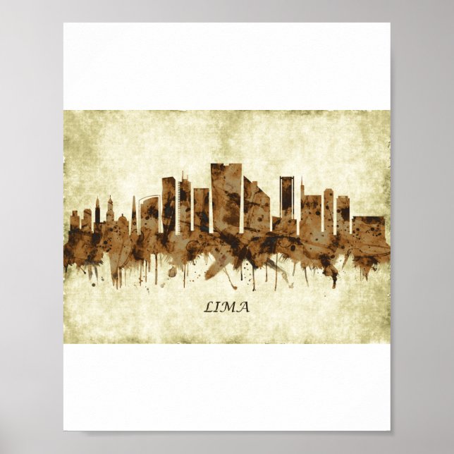 Lima Peru Cityscape Poster (Framsidan)