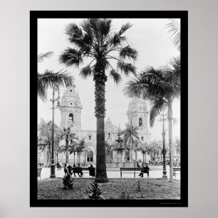 Lima Peru domkyrka 1902 Poster