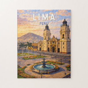 Lima Peru Illustration Resa Konst Vintage Pussel