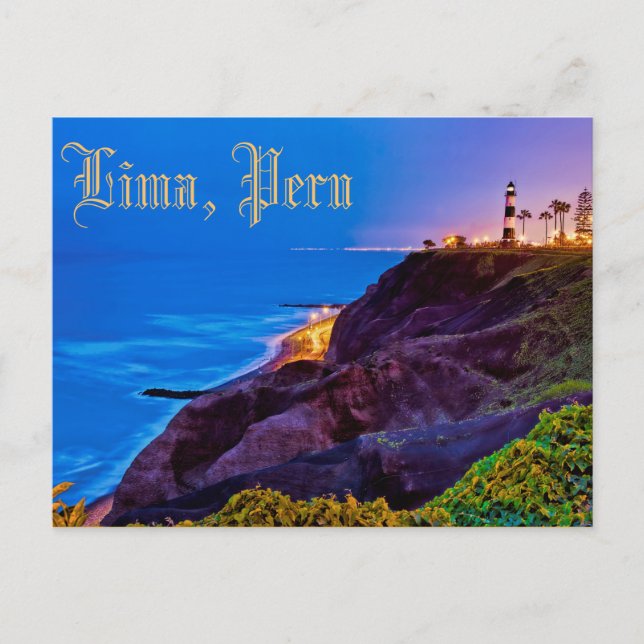 Lima, Peru, Miraflores District, SA Vykort (Framsida)