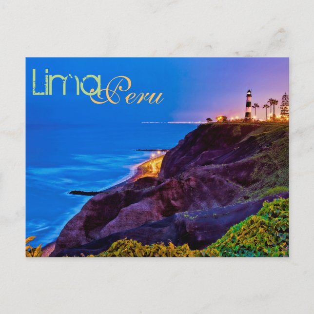 Lima, Peru, Miraflores District, SA Vykort (Framsida)