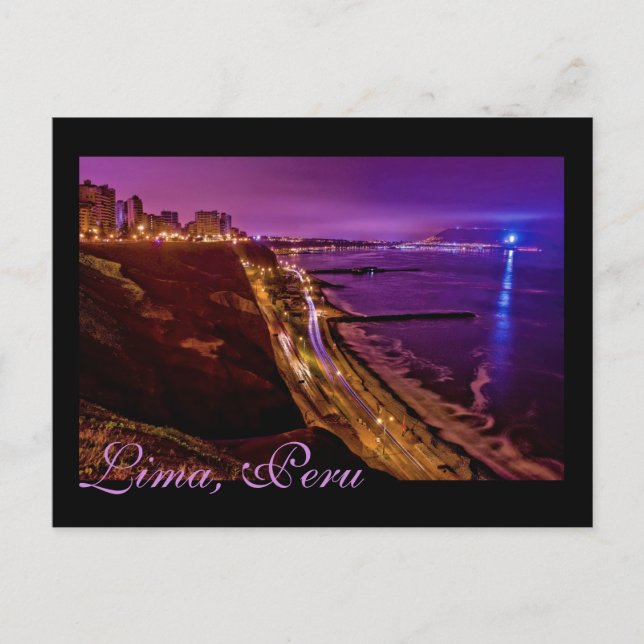 Lima, Peru, Miraflores District, SA Vykort (Framsida)