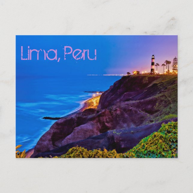 Lima, Peru, Miraflores District, SA Vykort (Framsida)