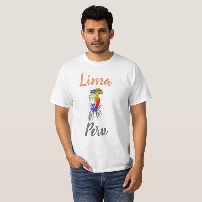 Lima Peru, Papegoja T Shirt (Hel framsida)