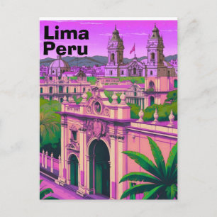 Lima Peru Reseminnestkort, Peru Resa Konst, Lima P Vykort