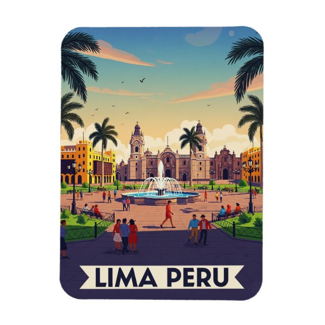 Lima Peru Travel Magnet (Vertikal)