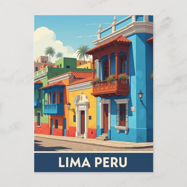 Lima Peru Travel Vykort (Framsida)