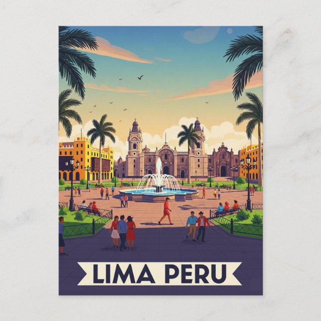 Lima Peru Travel Vykort (Framsida)