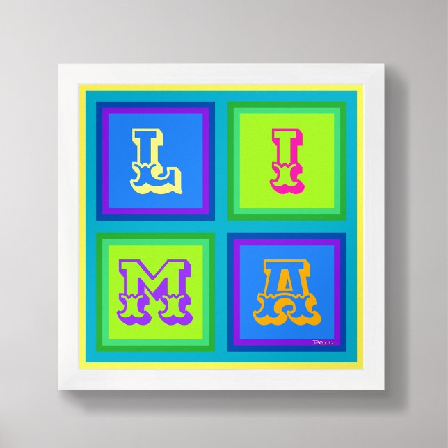 Lima Perus moderna, färglösa väggkonst Poster (Skapare uppladdad)