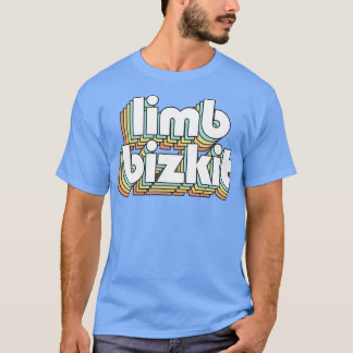 Limb Bizkit Retro Rainbow Typography Faded Stil T Shirt