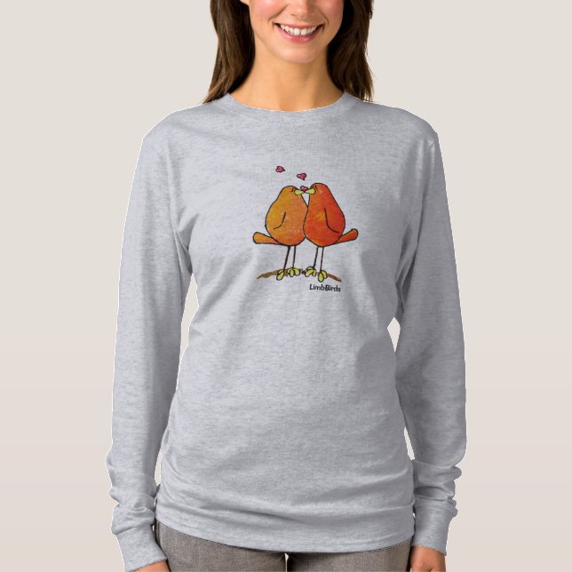 LimbBirds kvinna T-tröja för Hanes Nano långärmad T-shirt (Framsida)