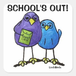 LimbBirds Square Stickers, Glossy Fyrkantigt Klistermärke