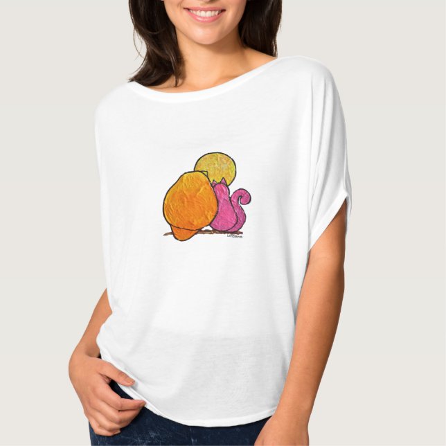 LimbBirds Womens Flowy Circle Top T Shirt (Framsida)