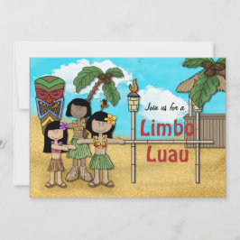 Limbo Luau Födelsedagsfest Inbjudningar