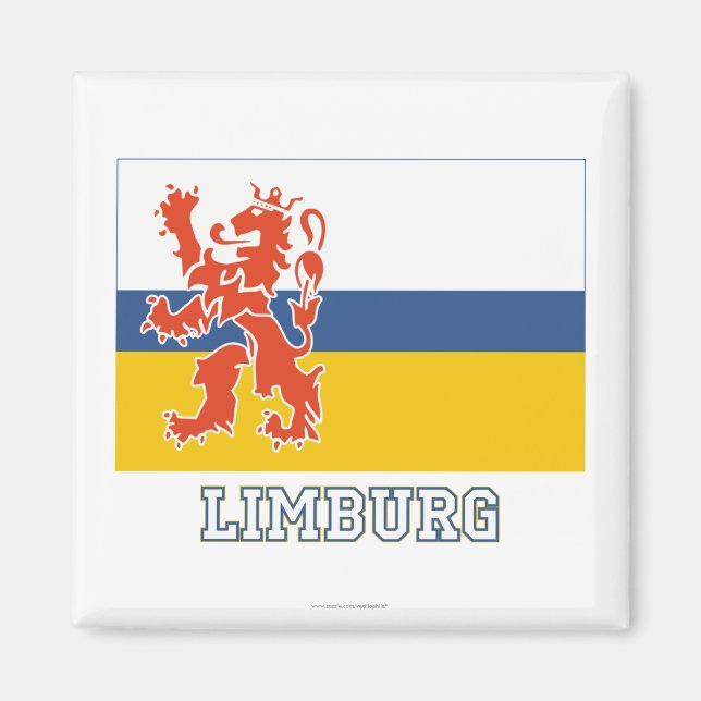 Limburg Flagga med namn Magnet (Framsidan)