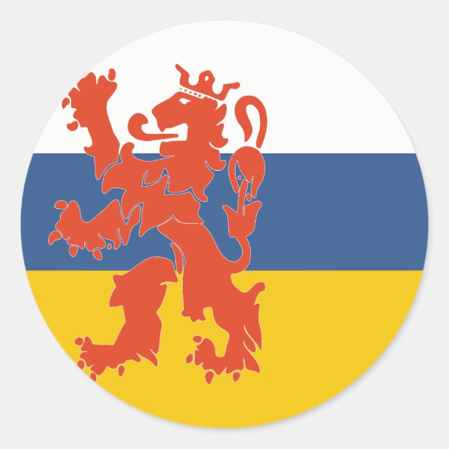 Limburg Netherlands flagga symbol lejon dutch Runt Klistermärke (Framsida)