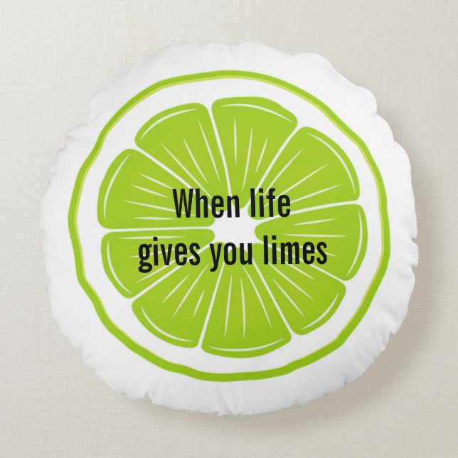 Lime and Margarita Design Rund Kudde (Framsidan)