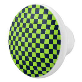 Lime and navy checkerboard pattern knopp