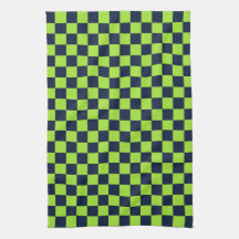 Lime and navy checkerboard pattern