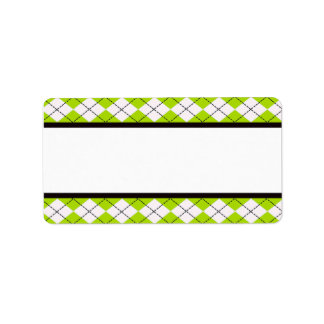 Lime Argyle-Adressetiketter Adressetikett