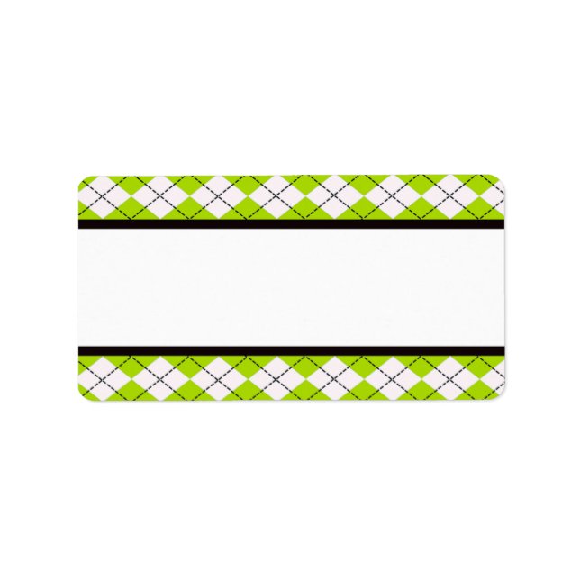 Lime Argyle-Adressetiketter Adressetikett (Framsidan)