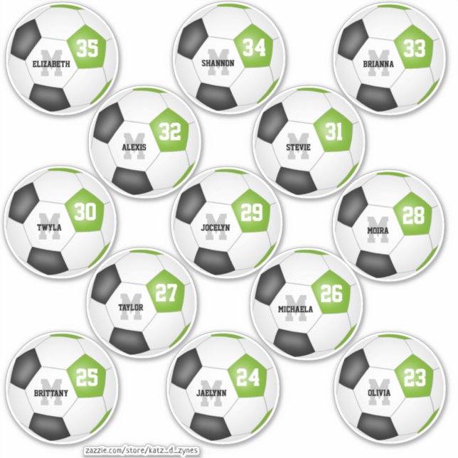 Lime black Individual fotbollsspelare Klistermärken (Framsida)