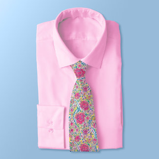 Lime Blommigt Arabiska Mönster Neck Tie Slips