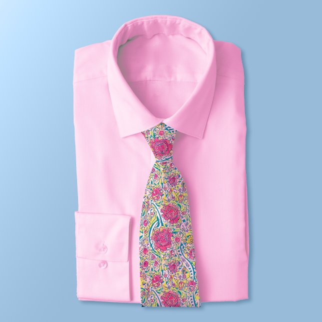 Lime Blommigt Arabiska Mönster Neck Tie Slips (Skapare uppladdad)