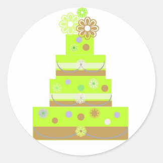 LIME BRÖLLOP CAKE SÄLAR STICKERS RUNT KLISTERMÄRKE