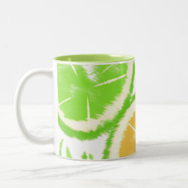 Lime Citron Abstrakt Pop Tie Dye Två-Tonad Mugg
