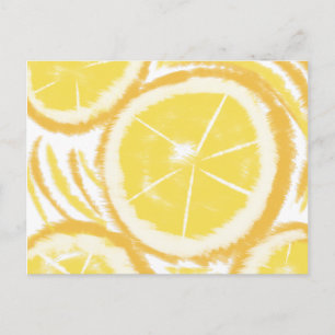Lime Citron Skiva Abstrakt Tie Dye Vykort