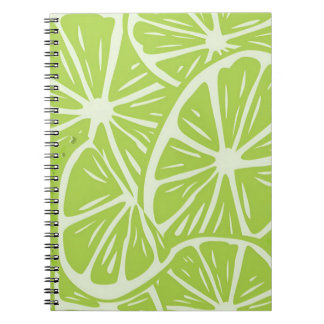 Lime Citrus Mönster – Retro Grön Frukt Estetik Anteckningsbok
