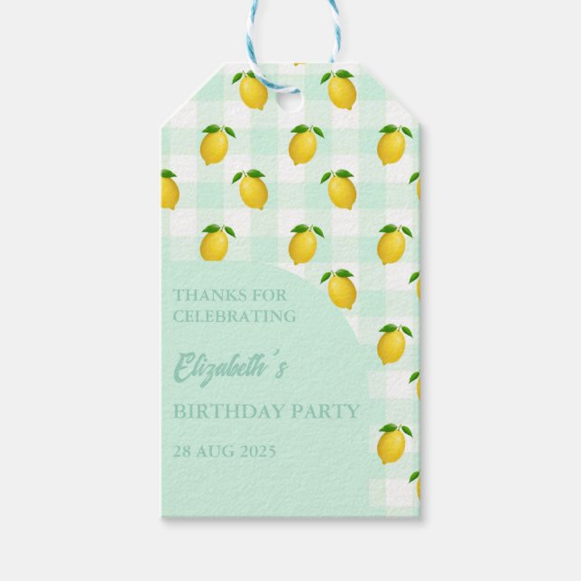 Lime Citrus Sommar Födelsedag Presentetikett (Framsidan)