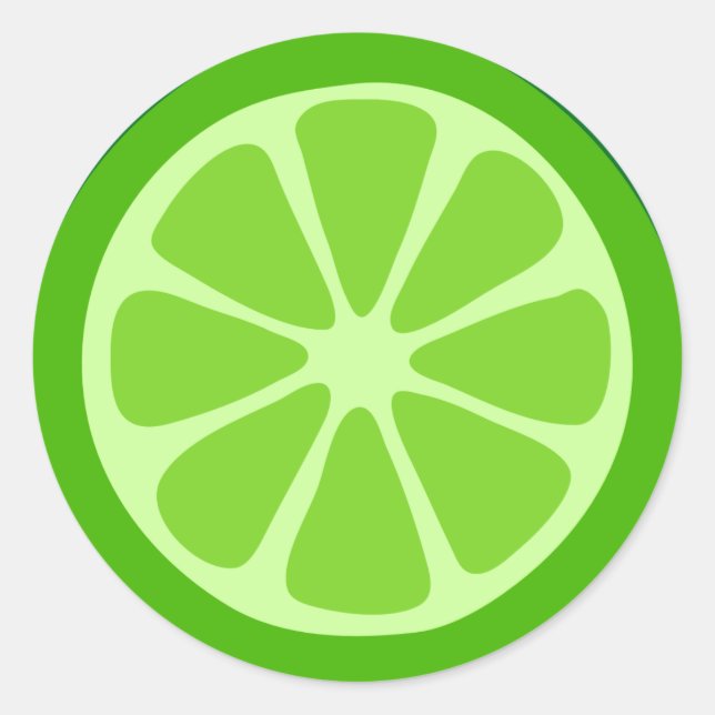 Lime Classic Round Sticker Runt Klistermärke (Framsida)