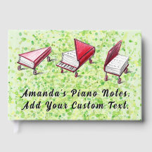 Lime Cream Watercolor Artistic Journal Piano Bok