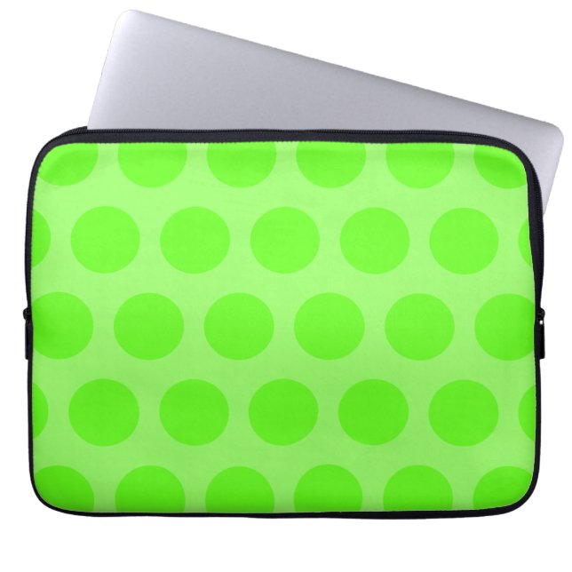 Lime Dots Laptop Sleeve (Framsidan)