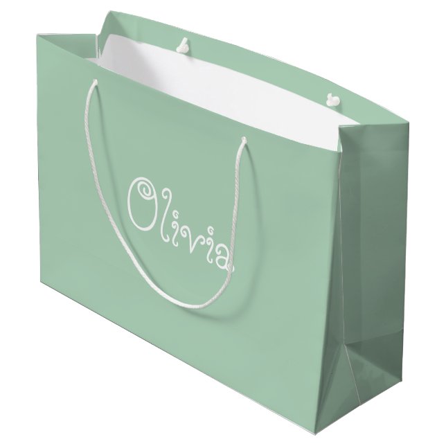 Lime Färg Baby Shower Gift Bag (Baksidan Vinklad)