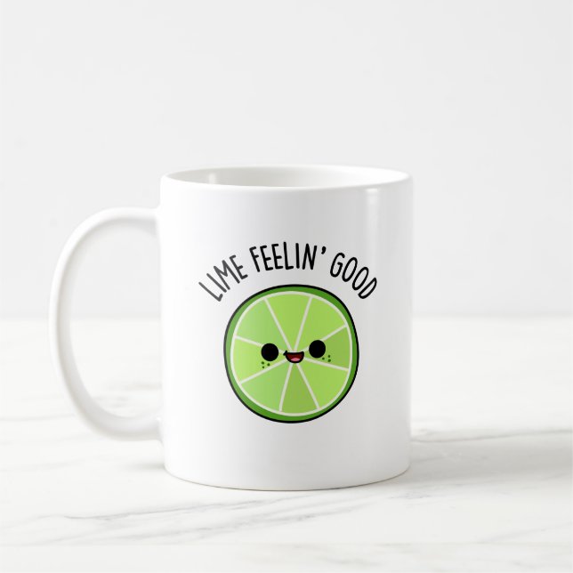 Lime Feeling Bra Funny Citrus Lime Pun Kaffemugg (Vänster)