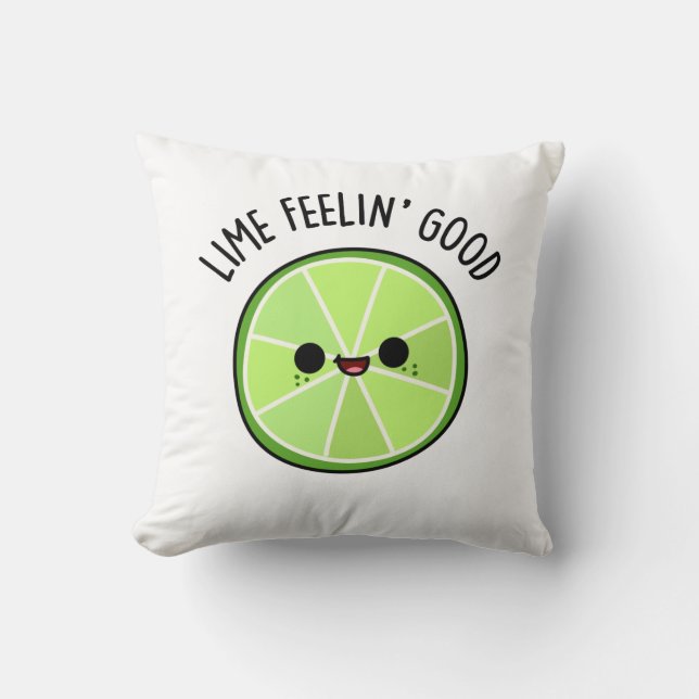 Lime Feeling Bra Funny Citrus Lime Pun Kudde (Framsida)