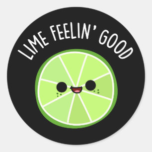 Lime Feeling Bra Funny Citrus Lime Pun Mörk BG Runt Klistermärke
