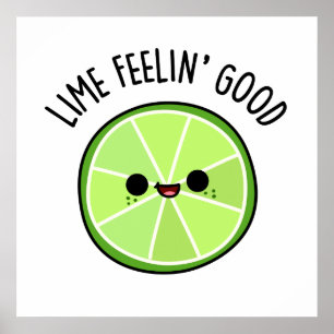 Lime Feeling Bra Funny Citrus Lime Pun Poster