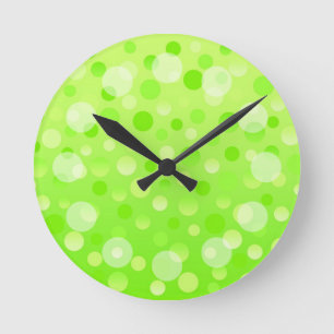 Lime Fizz "Bubbles"-klocka runt Rund Klocka