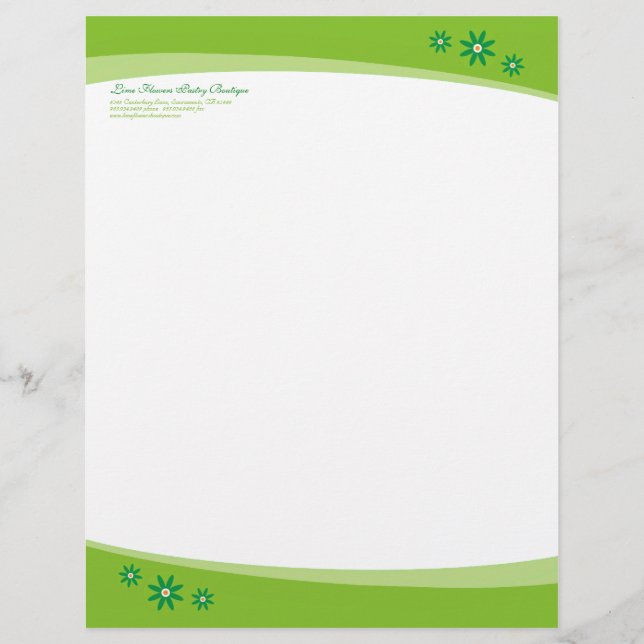 Lime Flower Letterhead Brevhuvud (Framsida)