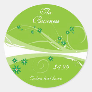 Lime Flowers Stickers Runt Klistermärke