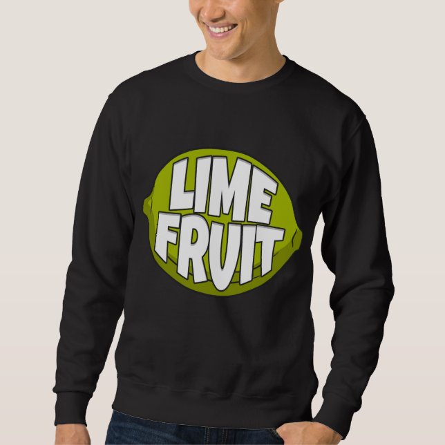 Lime Fruit Citrus Lime Barista Lång Ärmad Tröja (Framsida)