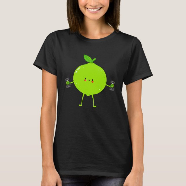 Lime Fruit Costume Workout Bodybuilding Lift Gym G T Shirt (Framsida)