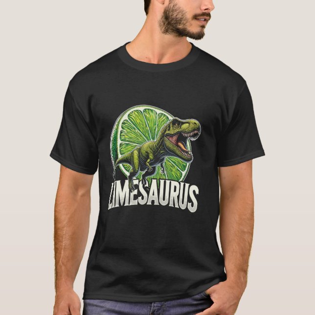 Lime Fruit Limesaurus Lemon TRex Dinosaur Lime T Shirt (Framsida)