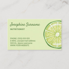 Lime Frukt Skiva Nutritionist Dietist Grön Visitkort