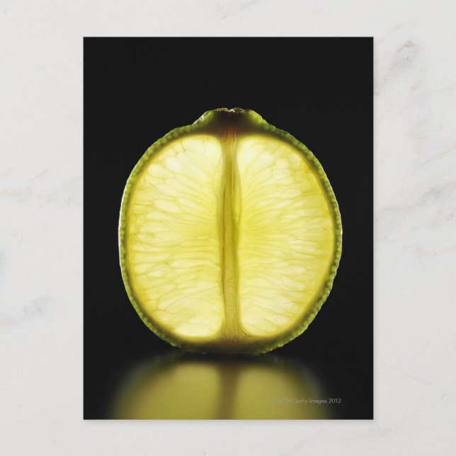 Lime,Frukt,Svart bakgrund Vykort (Framsida)