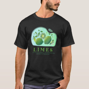 Lime Frukt Vitamin C Näringsämne Vegan Fruktarian T Shirt